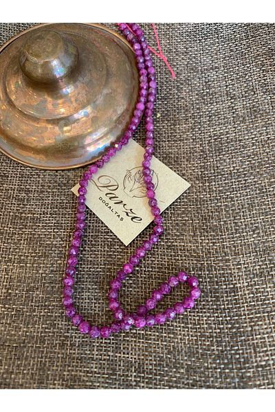 parze doğaltaş Ruby String Necklace