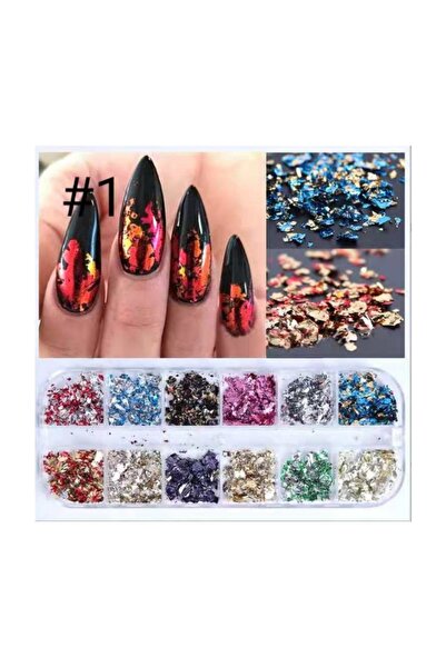 ROSALIND Nail Art Kırık Folyo Set, Protez Tırnak Süsleme Folyo