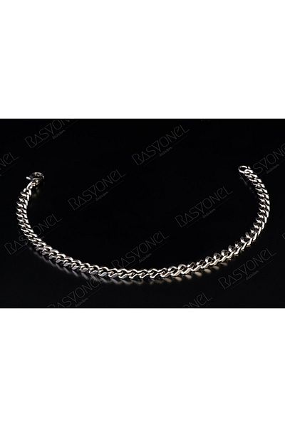 Rasyonel lazer Women's Non-Tarnish Stainless Silver Color Thin Steel Twist Chain Steel Bracelet Combination