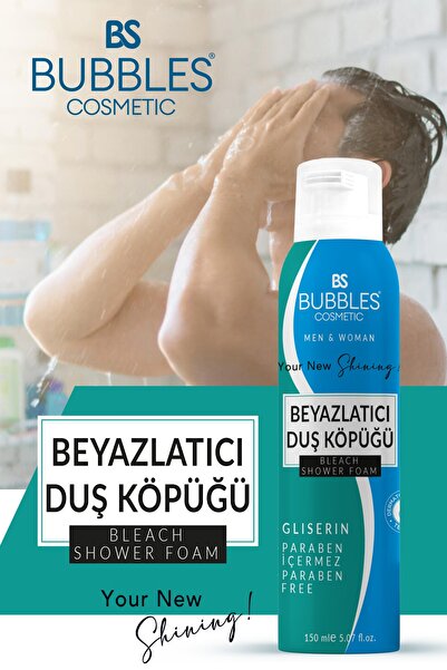 bs bubbles cosmetic Cilt Beyazlatıcı Duş Köpüğü Sprey 150ml Ekstra Nemlendirici Vücut Sivilcelerine Yoğun Etki