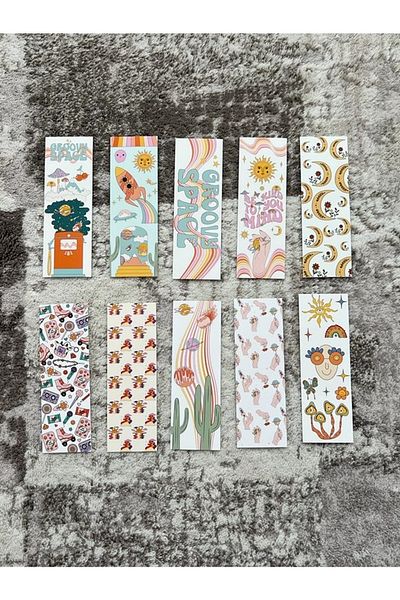 Paytak Moda Groovy Colorful Design Mixed 10 Pieces Bookmark Set Pytkayrac76