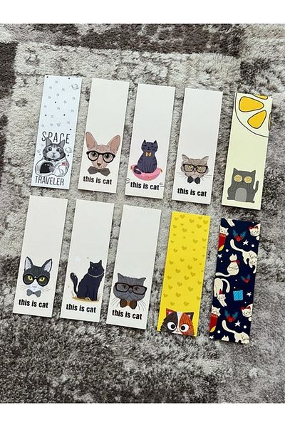 Paytak Moda Cat Animal Design Mixed 10 Pieces Bookmarks Set Pytkayrac98