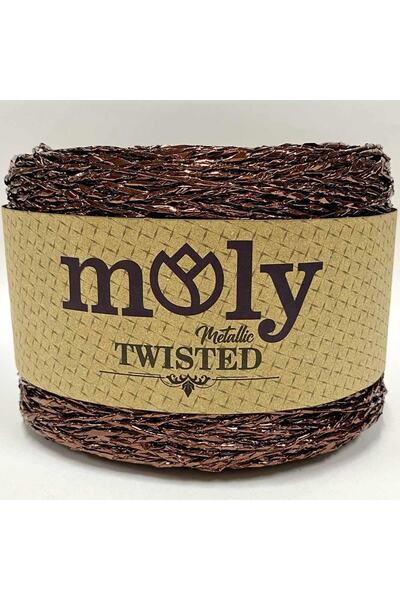 Moly خيط لامع ملتوي معدني بني (250 جرام)