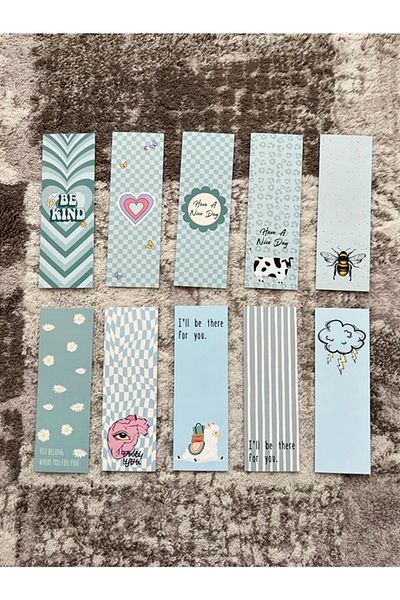Paytak Moda Blue Color Design Mixed 10 Pieces Bookmark Set Pytkayrac103