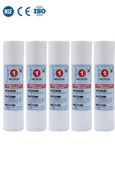 Maden Su Arıtma Sistemleri Açık Kasa Su Arıtma Cihazı 10 Inç 1 Mikron Sediment Spun Filtre ( 5 Adet )