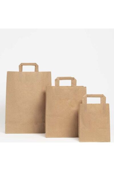Düz Saplı Kağıt Çanta 28x16x29 cm 25'li Paket (Ekonomik Seri)