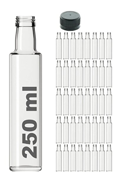 Milea 40 Adet Çok Amaçlı Şeffaf Cam Yuvarlak Dorika Şişe 250 Ml - Sızdırmaz Kapaklı