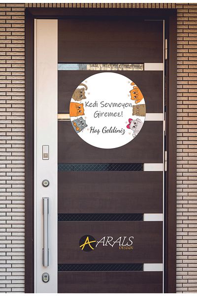 Arals Design Non-Loving Cat Can't Enter Written Design Door Ornament UV Printing