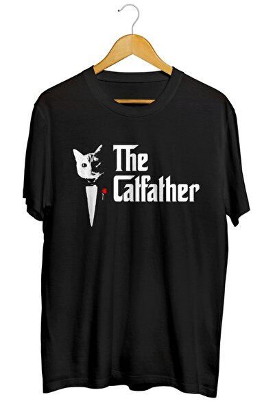 karikatürstore The Catfather Baskılı Unisex Tişört