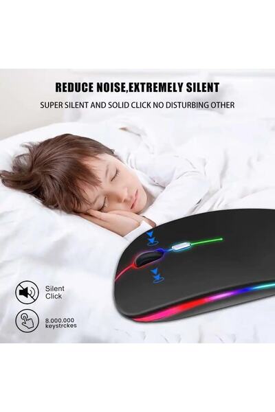 Alfa MEC Tüm Cihazlara Uyumlu Mouse Bluetooth Wireless Şarjlı Fare 2.4g Macbook Ipad Bilgisayar Telefon