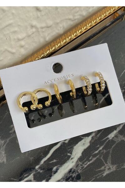 takıtarzım مجموعة أقراط كومبو 3 أزواج غير مشوهة