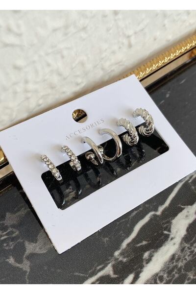 takıtarzım مجموعة من الأقراط مكونة من 3 أزواج مقاومة للتشويه