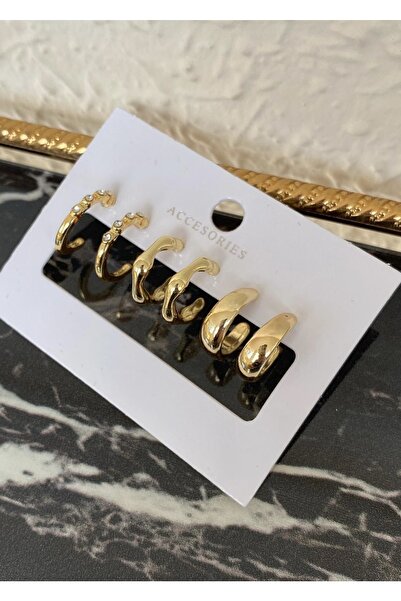 takıtarzım مجموعة أقراط كومبو 3 أزواج غير مشوهة