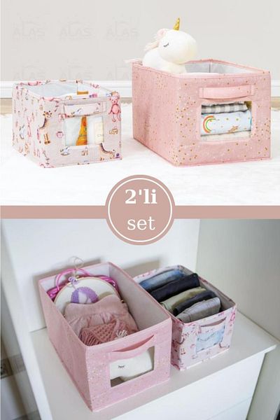 Flosoft Onikiden Baby 2-Pece Organizer Box με παράθυρο, Σετ 2 τεμαχίων Organizer Baby Care Organizer πολλαπλών χρήσεων