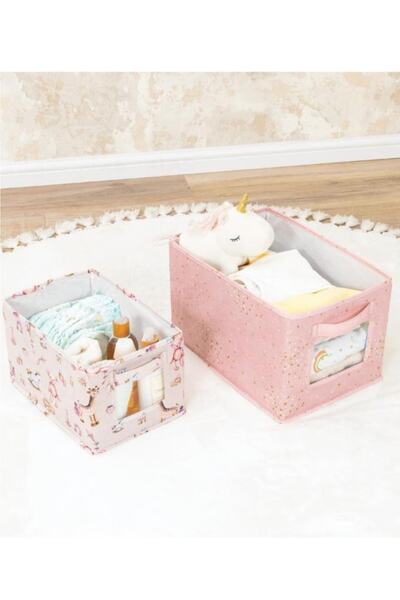 Flosoft Onikiden Baby 2’li Pencereli Düzenleyici Kutu, Çok Amaçlı Bebek Bakım Organizer Kutu 2’li Set