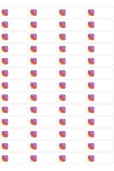 printiks 104 Adet Renkli Instagram Yapışkanlı Etiketi Sticker Çıkartmaları ( ...