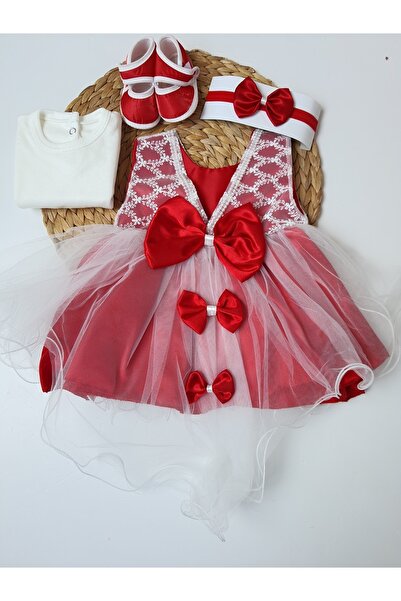 PİLEKİ BABY 0 4 Ay Yenidoğan Bebek Mevlüt Elbisesi Prenses Elbise Dantelli Ge...