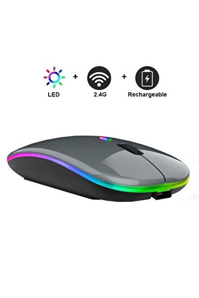 Alfa MEC Tüm Cihazlara Uyumlu Mouse Bluetooth Wireless Şarjlı Fare 2.4g Macbook Ipad Bilgisayar Telefon