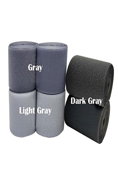 Teknor Gri Cırt Cırtlı Bant 5 Metre 2 Çift Taraflı Amerikan Fermuarı 2 Cm Genişlik Cırt