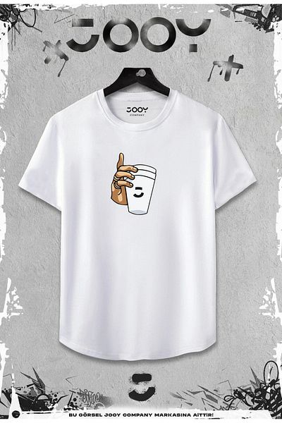 Jooy Company Λευκό μπλουζάκι 2 τεμαχίων με σχέδιο γυαλιού Slim Fit - Σετ γκρι σορτς