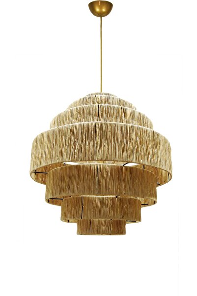Belkıs Rattan Rattan, Bambu, Hasır Sarkıt Avize Çap: 45 Cm Yükseklik: 45 Cm
