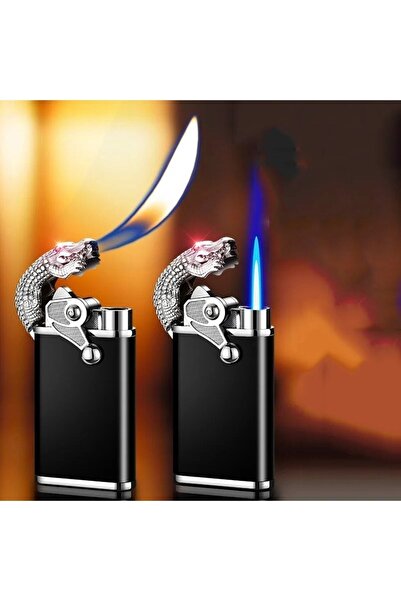 Techmarketi Yeni Yaraticilik Timsah Başlı Modeli Çift Alev Ejderha Alevi Çakmak Ejderha Çakmak