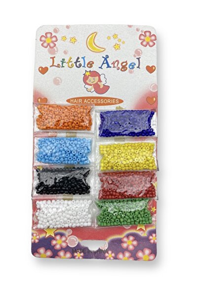 Hedef Bijuteri مجموعة خرز رمل زجاجي ملون 8 ألوان معبأة 0.8 مم، مجموعة صناعة ا...