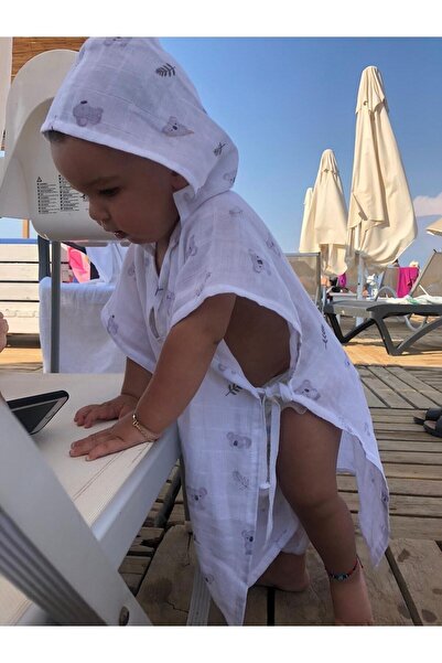 Tarkito Organic معطف كوالا بغطاء للرأس من الموسلين لعمر 1-5 سنوات