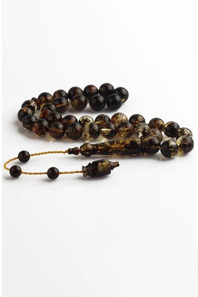 Diriliş Takı Fossil Natural Drop Amber Prayer Beads