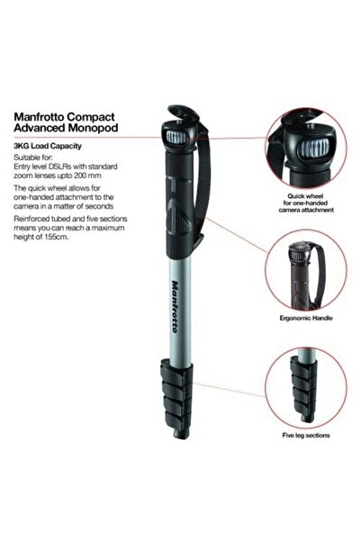 Manfrotto Mm Compact Monopod Advanced Black