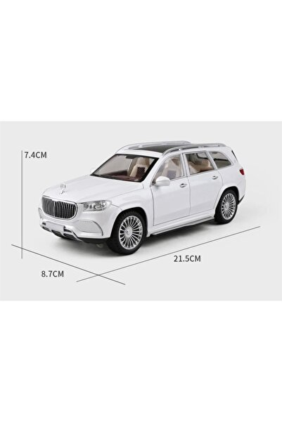 MERCEDES Benz Maybach Gls 600 Suv Işıklı Sesli Kapılar Kaput Bagaj Açılır 1-24 Beyaz