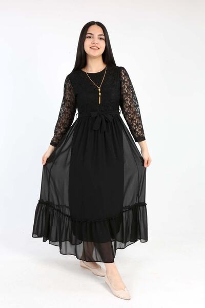 TheJOJODesign Black Tulle Fabric Girl's Graduation, Wedding and Special Occasions Evening Dress