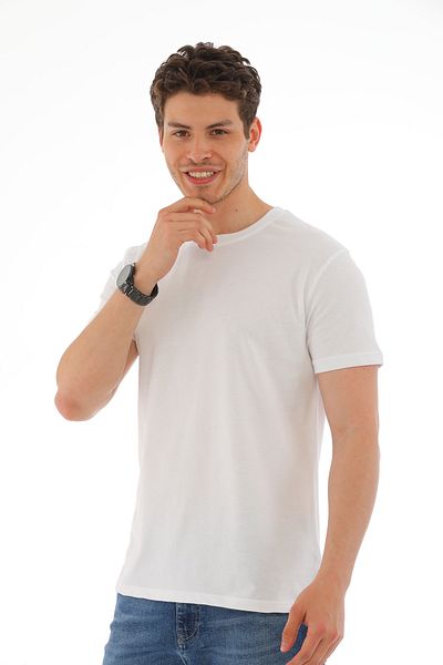Everest Tricou casual pentru bărbați, cu mânecă scurtă, din bumbac, cu gât rotund