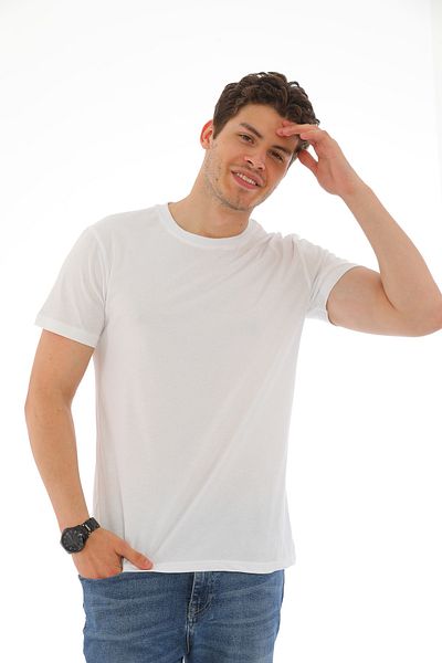 Everest Tricou casual pentru bărbați, cu mânecă scurtă, din bumbac, cu gât rotund