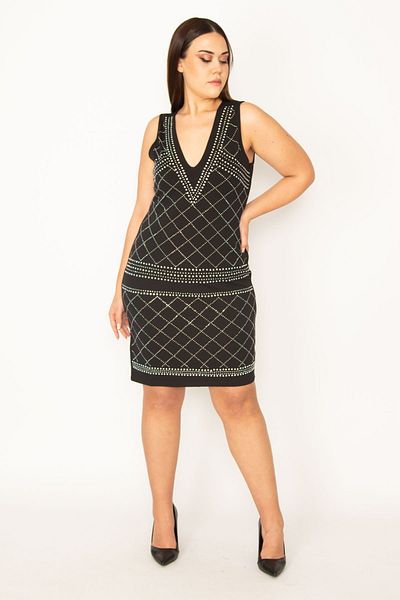 Şans Große Größen in Abendkleid - Schwarz - Bodycon