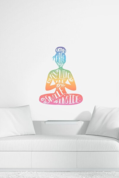 Sim Tasarım مجموعة ملصقات حائط ملونة لليوجا