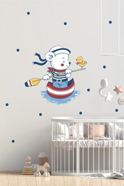 Sim Tasarım Kaptan Ayıcık Duvar Sticker Seti