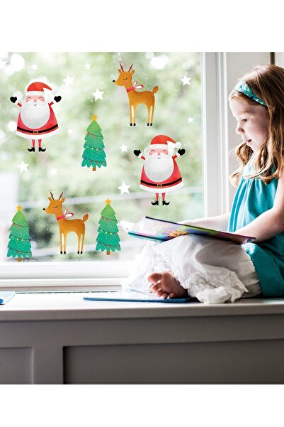 Sim Tasarım - Sim10- Christmas New Year Deer Santa Claus Kids Room Wall Decal...