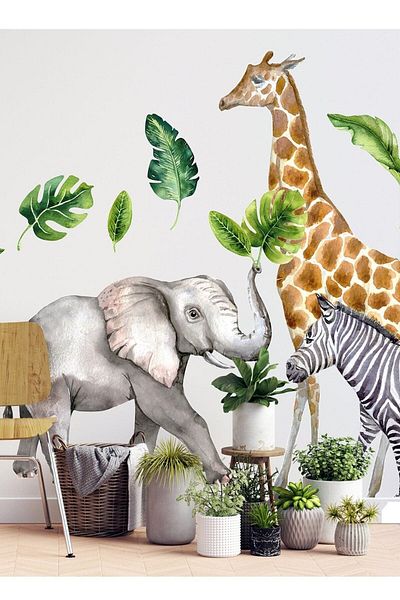 Sim Tasarım Tropical Safari Wall Sticker Set
