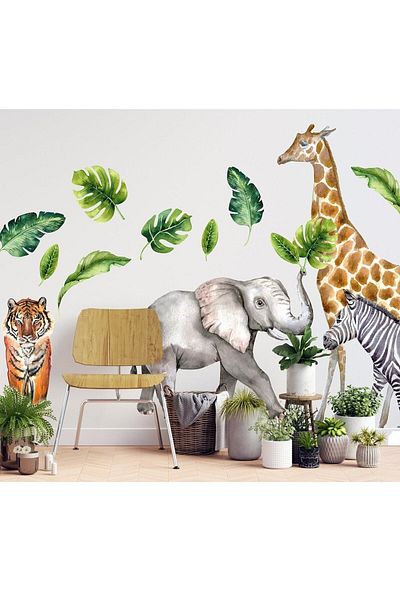 Sim Tasarım Tropical Safari Wall Sticker Set