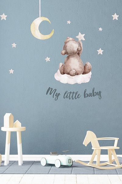 Sim Tasarım Angry Teddy Bear Wall Sticker Set
