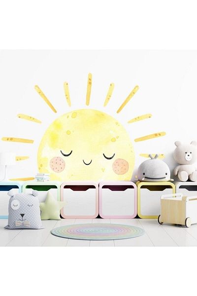 Sim Tasarım Sleepy Sun Wall Sticker - Sim721