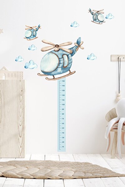 Sim Tasarım مجموعة ملصقات حائط لقياس ارتفاع طائرة الهليكوبتر