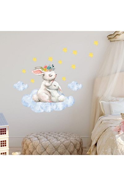 Sim Tasarım Mother and Baby Bunnies Wall Set