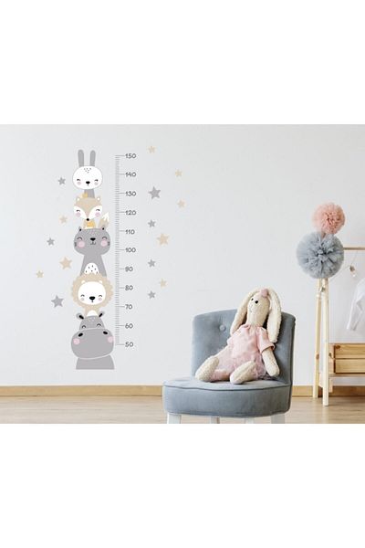 Sim Tasarım Scandinavian Height Meter Sticker Colorful Sim35
