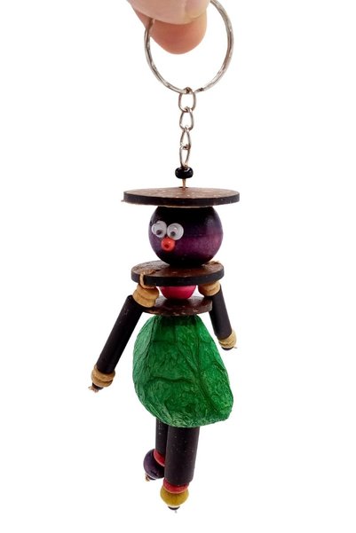 Dünyadan Hediyeler Breloc Mangis, figurină feminină domestică, verde