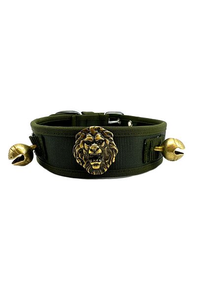 Tasma Market Khaki Bell Lion Headed Kangal Dog Collar