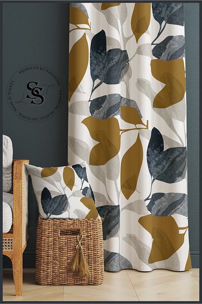 SasoHome Obiecte etnice cu model de catifea pe fundal crem 140 X 270 Cm Calitate - Cortina de fundal imprimata digital
