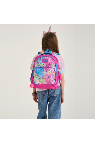 Coral High Rucsac școlar cu trei compartimente pentru copii, roz, colorat, cu model 14412
