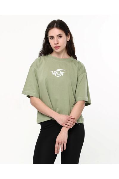 Owut Collection تي شيرت كاكي بتفاصيل طباعة